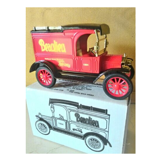 NEW ERTL 1913 MODEL T DELIVERY TRUCK TOY COIN BANK IN BOX BEAULIEU MOTOR MUSEUM  {4}