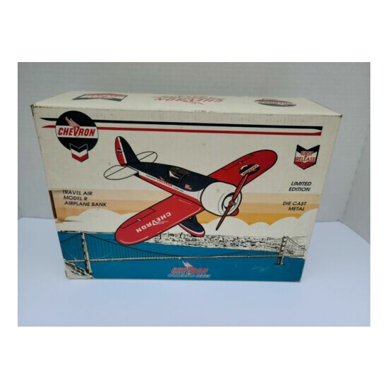 First Release Chevron Collector Series Vintage Die Cast Airplane Bank  {1}