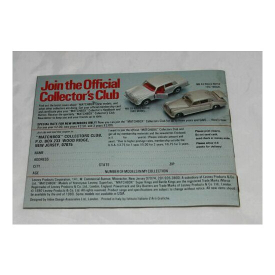 1980/81 Matchbox Catalog Free Shipping {4}