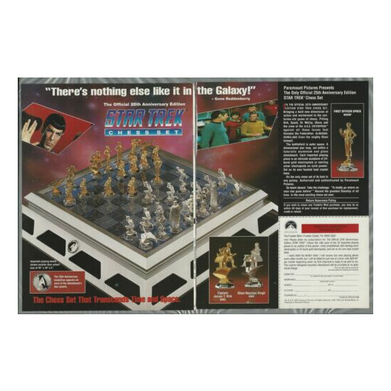 1992 Franklin Mint 2-page advertisement for STAR TREK Chess Set {1}