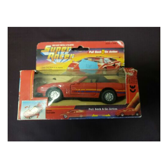 Vintage 1980s super Racer pull back action Corvette new in Box {1}