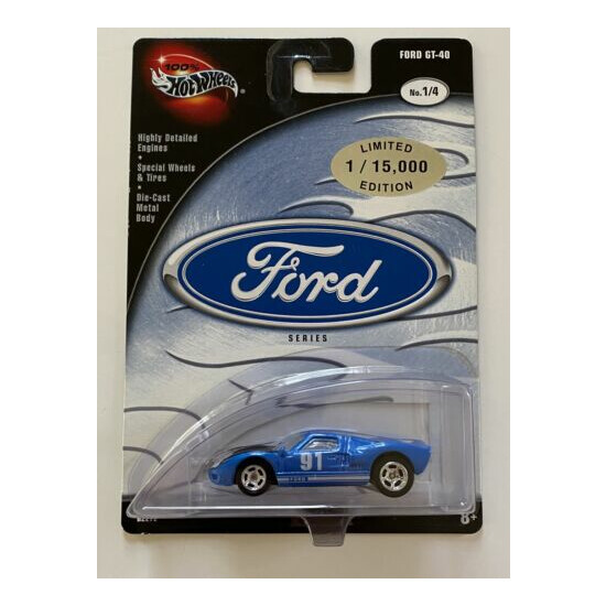 100% Hot Wheels Ford Series Ford GT-40 Limited Edition 1/15,000 Blue 1:64 scale {1}