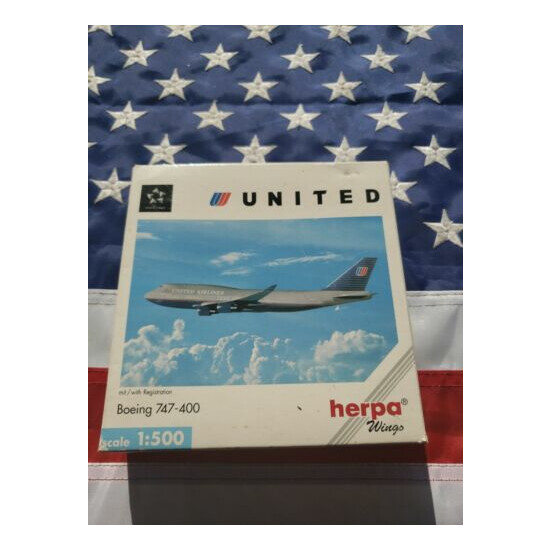 United Airlines Herpa Wings Boeing 747-400 {1}