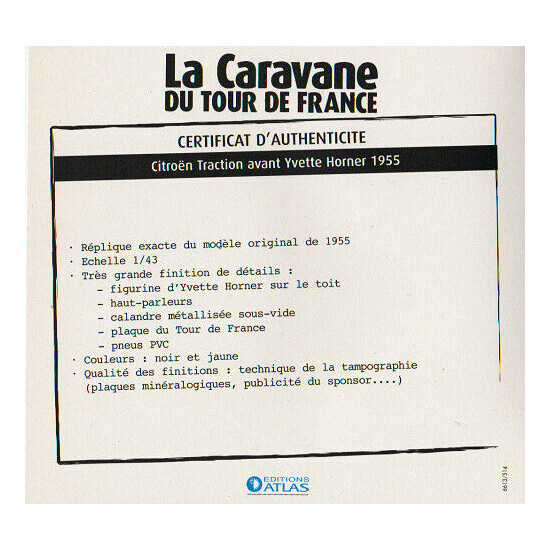 Certificate of authenticity the caravan tour de France to choice see list  {29}