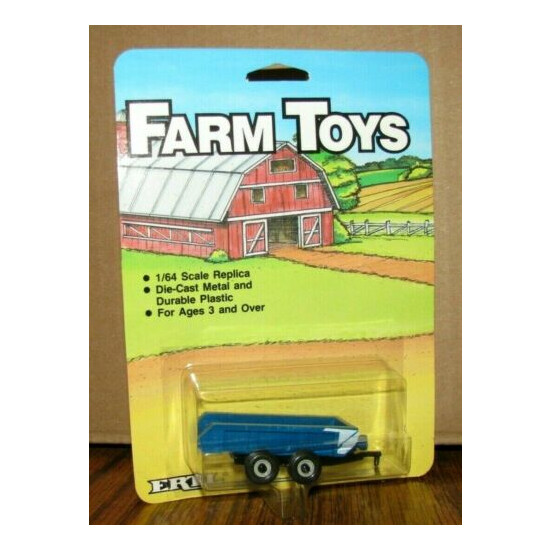*ERTL Farm Toys 1/64 BLUE Manure Spreader 1986 farm implement new holland ford ? {1}