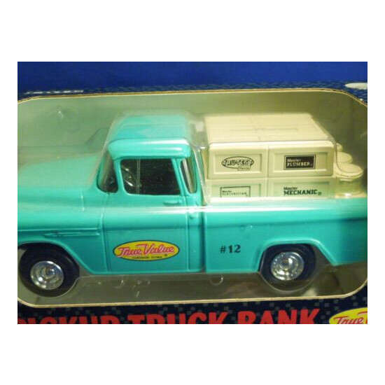 Vintage 1993 ERTL Pickup Truck Bank 1955 True Value Hardware Store Truck {2}
