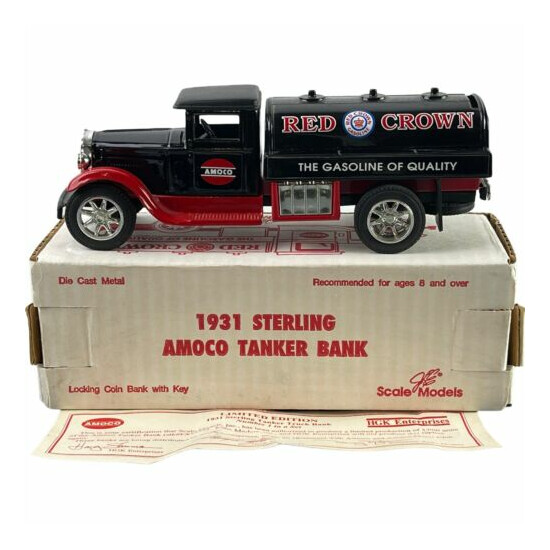 1993 Ertl 1931 Sterling Amoco Red Crown Gasoline Locking Coin Bank stk#FX5555 {1}