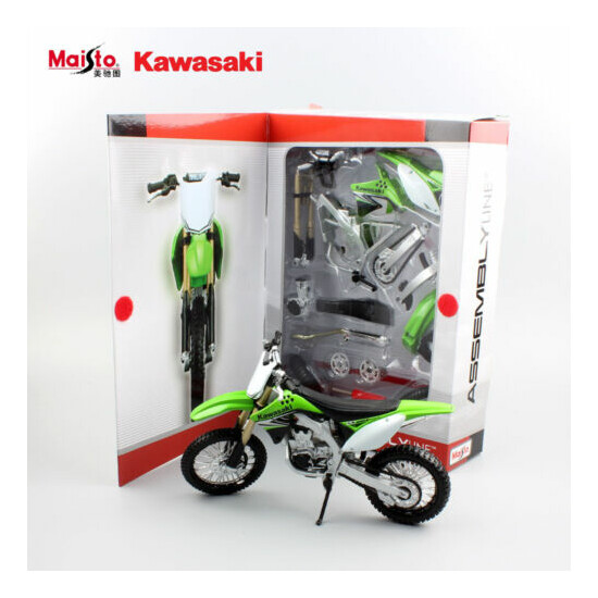 Maisto Assembly 1:12 Kawasaki KX450F dirt motocross Motorcycle model DIY bike {6}