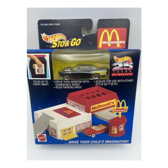 Hot Wheels Sto And Go Mcdonalds Set With Car 25 Years 1/64 Scale FREE SHIPPING {1}
