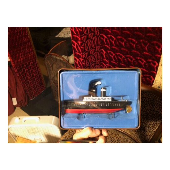 OCEAN LINER Tin Toy MINT TOY Box has ding Schylling American Postal Collection {3}
