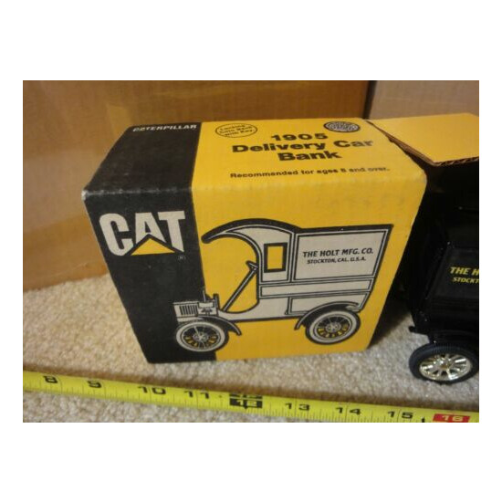 Vintage Ertl diecast CAT, Caterpillar 1905 delivery van, truck coin bank. NOS! {2}