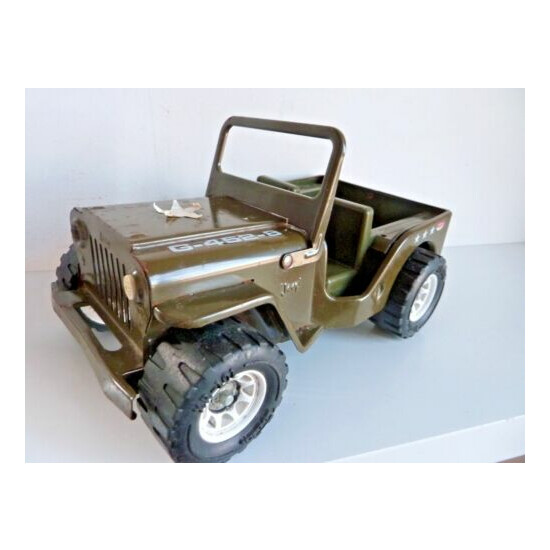 Tonka g-452-8 jeep willys us army 3 star general 26,5cm 10,5" tin toy tole  {1}