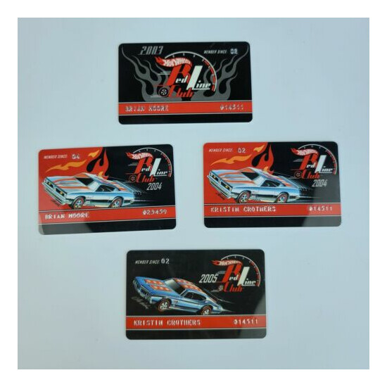 Lot of 5 HOT WHEELS RED LINE CLUB MEMBERSHIP CARDS 2002, 2003, 2004 x2, 2005 {1}