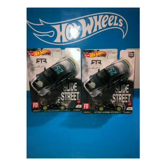 LOT OF (2) '20 FORD MUSTANG RTR SPEC 5 HOT WHEELS CAR CULTURE,2021 SLIDE STREET! {1}