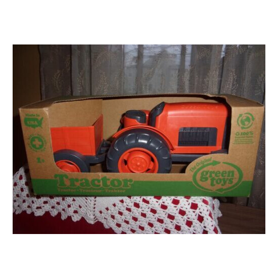 Green Toys Inc orange tractor from 100% recycled plastic made in USA new IOB {1}