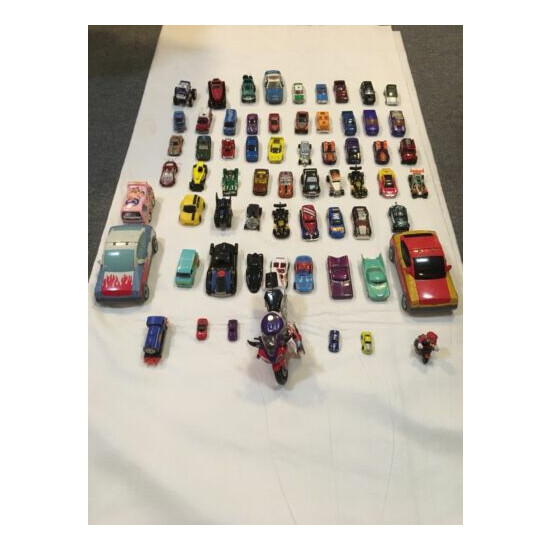Die Cast Cars, transformers, super heroe cars, lot of 65 cars {1}