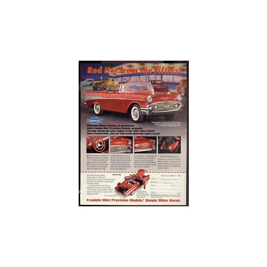 1992 Franklin Mint advertisement for the 1957 CHEVROLET model, 57 Chevy print ad {1}