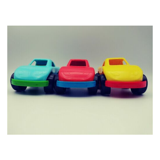Lot 3 Vintage American Plastic Toys Inc Cars #1537 Made in USA Colorful blue {3}