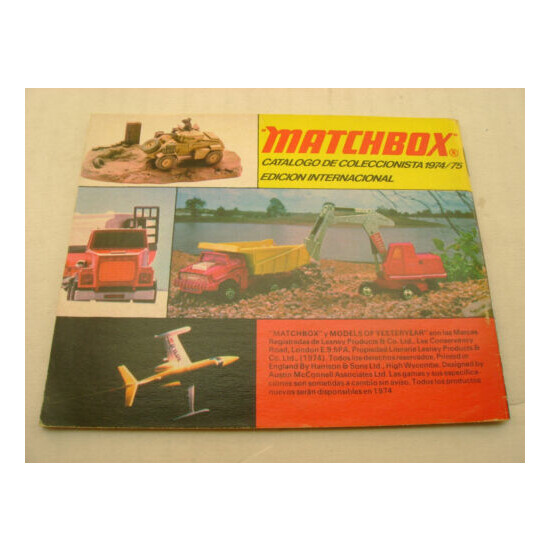 1974/75 MATCHBOX SUPERFAST CATALOGO DE COLECCIONISTA EDICION INTERNACIONAL {6}