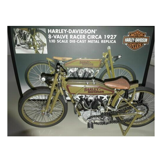 1927 Harley Davidson 8 valve motorcycle racer 1:10 Die Cast Metal 8 in. COA box {1}