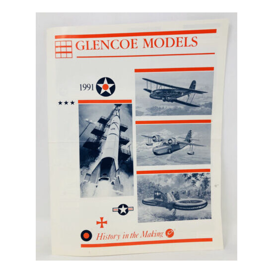 Rare Vintage 1991 Glencoe Models Catalog Booklet Sheet Aircraft Spacecraft Plane {1}