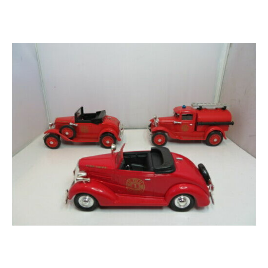 Three Die Cast Vintage Fire Truck Banks, Liberty Classics and SpecCast {1}