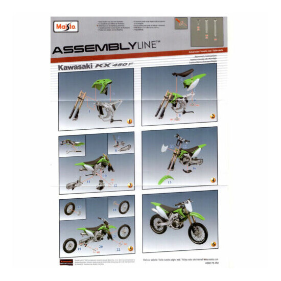 Maisto Assembly 1:12 Kawasaki KX450F dirt motocross Motorcycle model DIY bike {8}