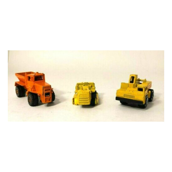 Lot 6 Vtg Hot Wheels Matchbox Car Yellow Earth Mover Bulldozer Dump Truck Loader {9}