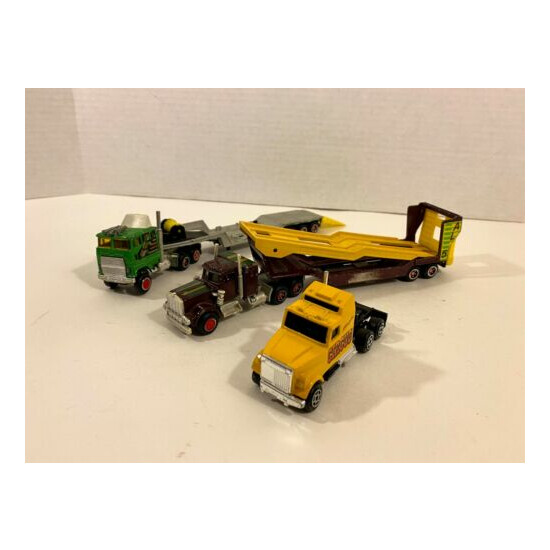 Majorette Semi Tractor Trailer Lot of 3 - Flat Bed, Car Carrier Super Movers {1}