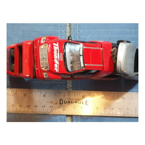 TOY CARS LOT 3 THUNDER F650 REALTOY, CHEVY RED TRUCK TOOTSIETOY, SILVER CAR {9}