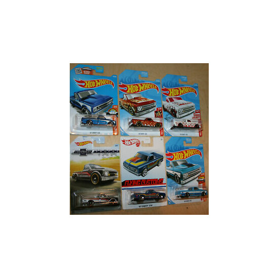 Hot Wheels 67 CHEVY C10 2016-21 Lot of 6 Flying Custom RED EDITION 100 Years  {1}