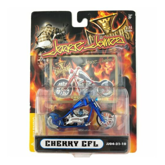 Jesse James West Coast Chopper CHERRY CFL Custom Motorcycle Bike Blue 1/31 Scale {1}