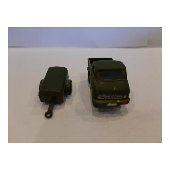 WIKING Painted Mercedes Benz Unimog Flatbed Truck with Trailer - HO Scale  {3}