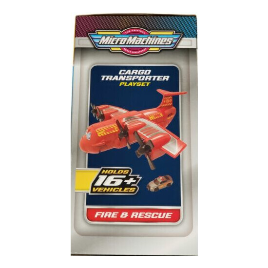 Micro Machines Fire & Rescue CARGO TRANSPORTER Playset Car Holds 16+ Vehicles {2}