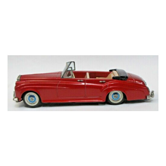 12" Bandai 1960's ROLLS ROYCE SILVER CLOUD Convertible red Japanese tin friction {1}