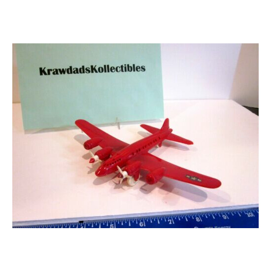 RARE VTG IDEAL IDEATOY PLASTIC AIRPLANE 1940'S RED & WHITE FOR FLIGHT PATROL SET {1}