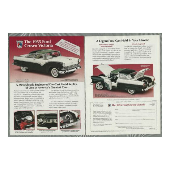 1994 DANBURY MINT 2-page advertisement for 1955 Ford CROWN VICTORIA model {1}