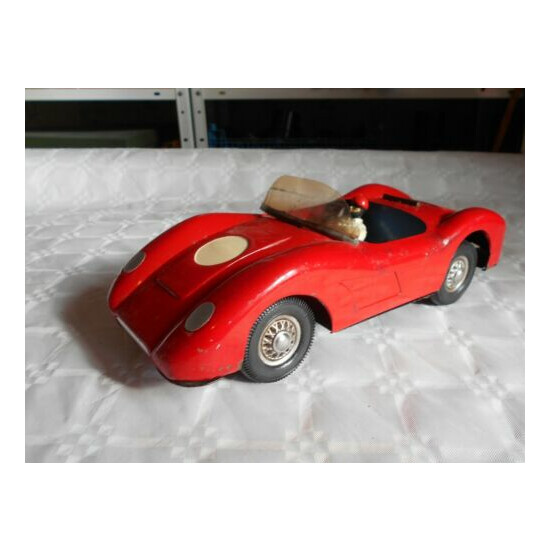 vintage Tinplate toy racing car le mans friction drive 1960s porsche ferrari  {2}