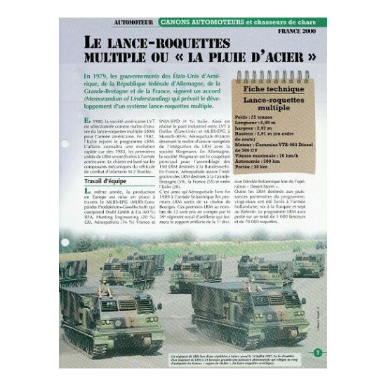 French Datasheet char 2000 multiple rocket launchers or "steel rain  {1}