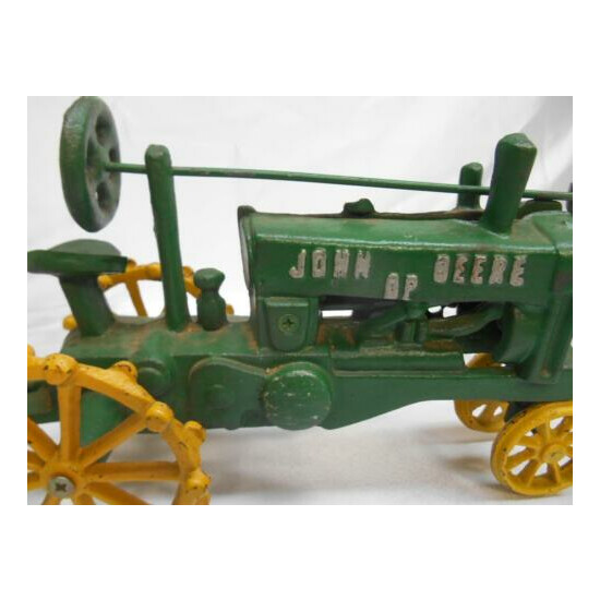 Old Vtg JOHN DEERE CAST IRON TRACTOR TOY FARM VEHICLE ADVERTISING Agriculture {3}