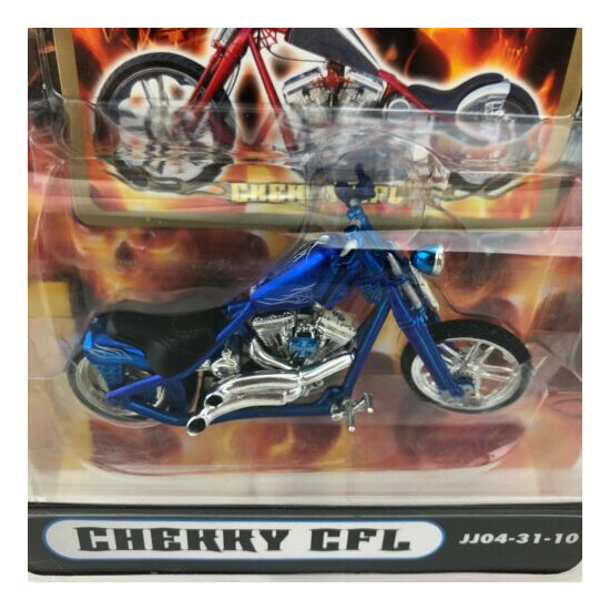 Jesse James West Coast Chopper CHERRY CFL Custom Motorcycle Bike Blue 1/31 Scale {4}