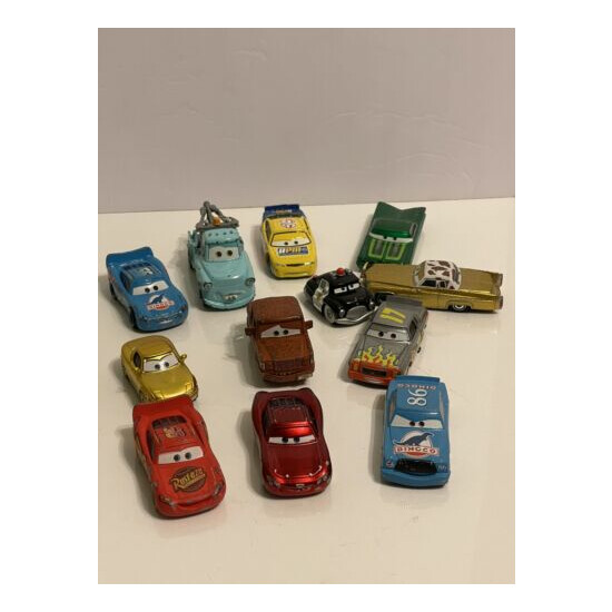 Disney Pixar Cars Lot Toy Vehicles Diecast Metal McQueen Mater Lot Of 12 {1}