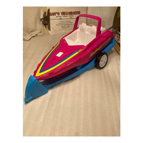 Vintage Barbie Speed Boat With Trailer VERY RARE {1}