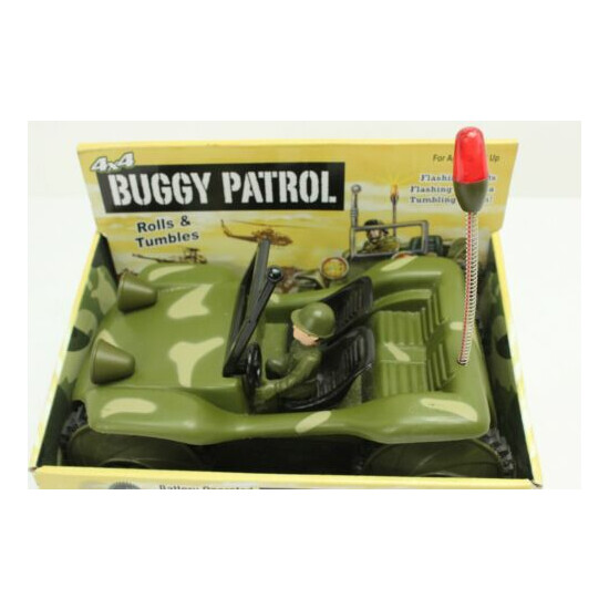 2011 Buggy Patrol Flashing Lights Antenna Army Military Jeep Tumbling Action Toy {2}