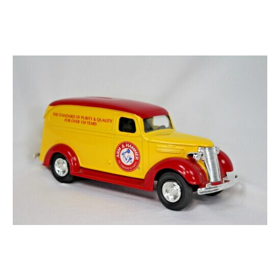 ERTL 1938 Chevy Panel Truck Replica Die-Cast Bank Arm & Hammer Red & Yellow {1}