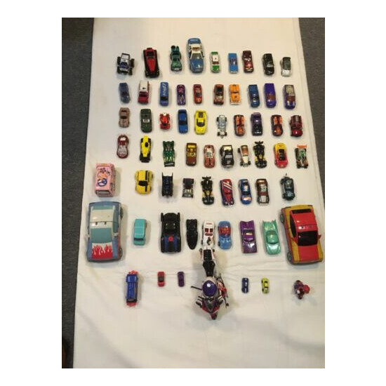 Die Cast Cars, transformers, super heroe cars, lot of 65 cars {5}