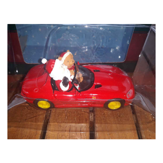 Maisto Red Dodge Viper Diecast Convertible Car Santa & Teddy Bear Ornament NIB {1}