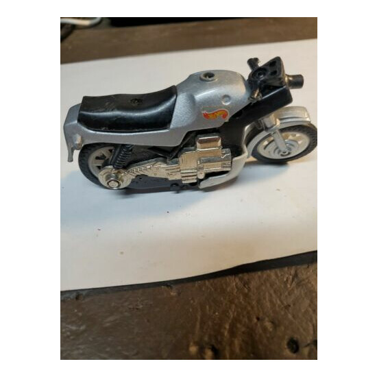 1988 Hot Wheels Arco Die Cast Motorcycles Silver Harley-Davidson Friction 102 {3}
