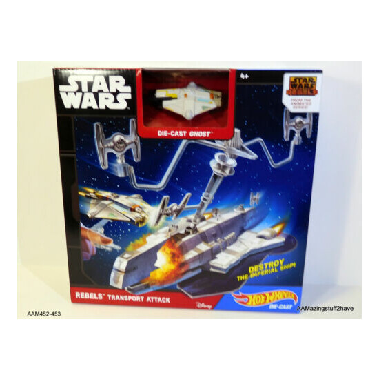 Hot Wheels Star Wars Rebels Transport Attack Play Set NEW w/ Ghost ship {1}