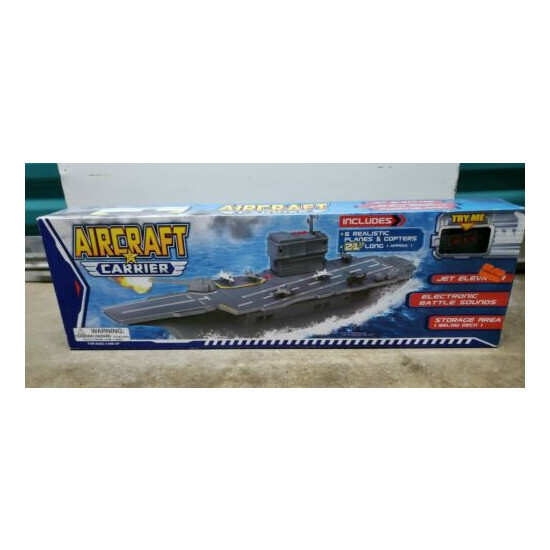 Polyfect Toys Aircraft Carrier Toy With Battle Sounds, 6 Planes - 21" Inches {1}